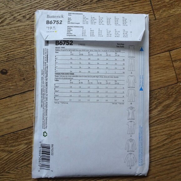 Butterick B6752 Sewing Pattern - Picture 2 of 2